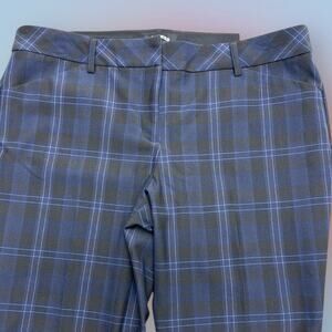 EXPRESS Women’s 12 Blue and Black Plaid BARELY BOOT Dress Pants
